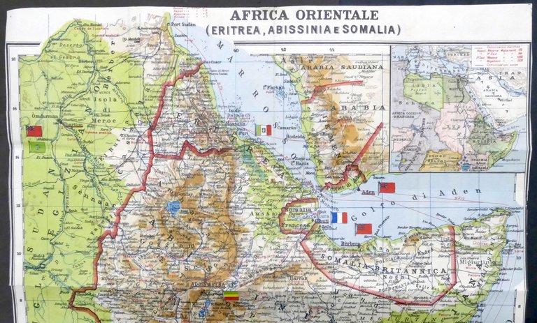 Carta geografica - Africa Orientale - Eritrea, Abissinia e Somalia …