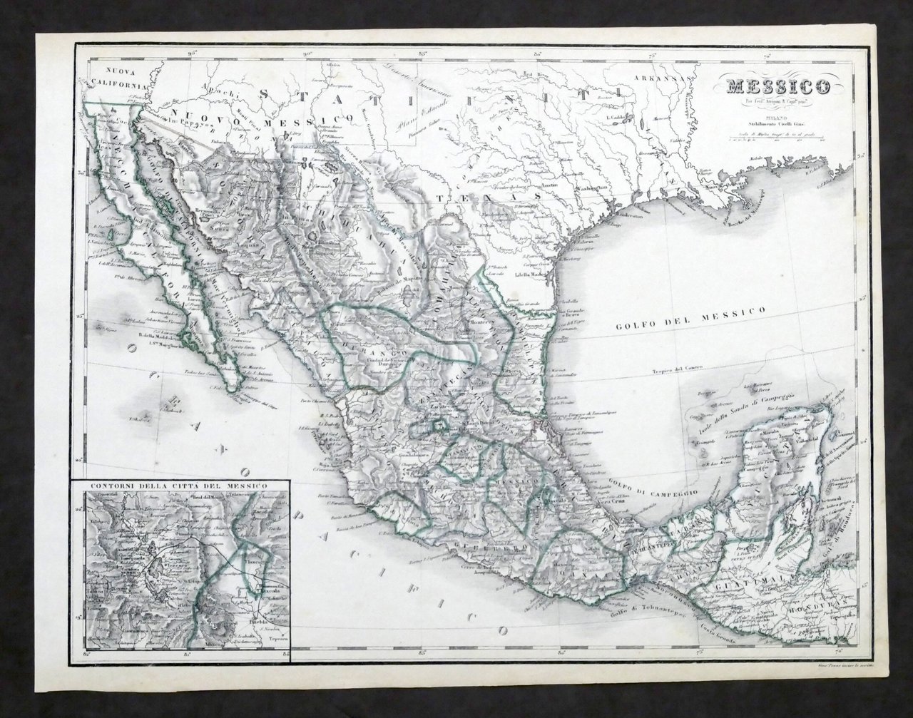 Carta geografica - Messico - ed. Stabilimento Civelli - 1880 …