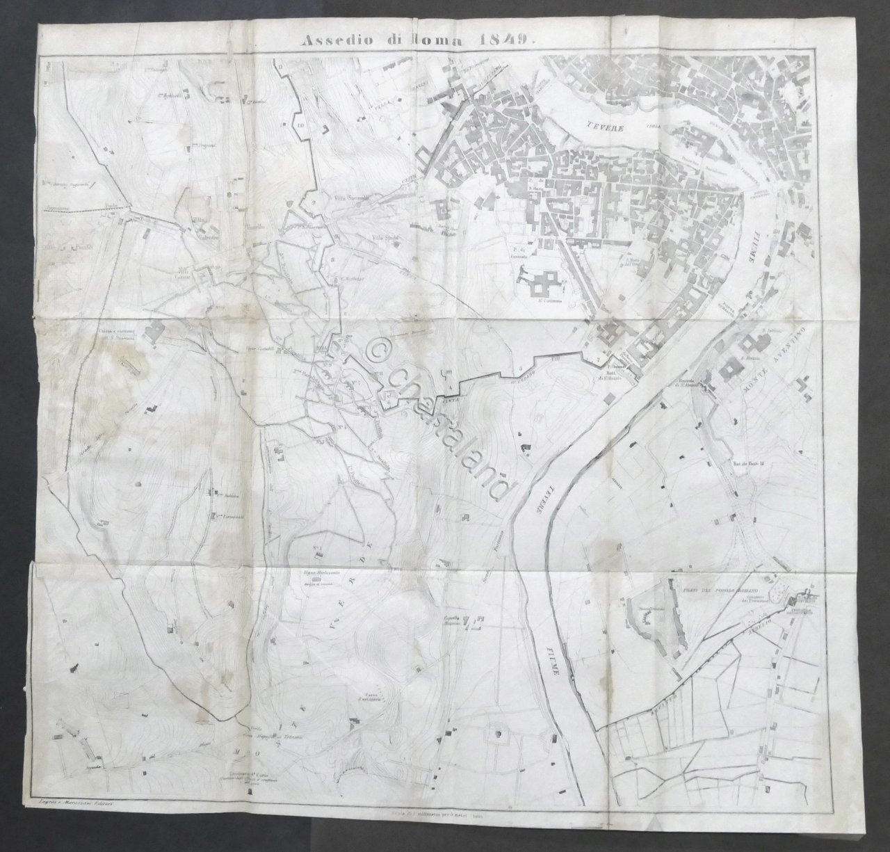 Carta geografica - Pianta Assedio di Roma 1849