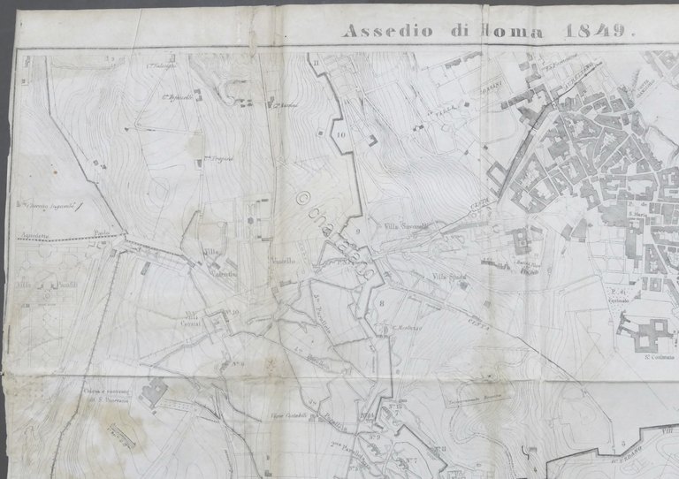 Carta geografica - Pianta Assedio di Roma 1849