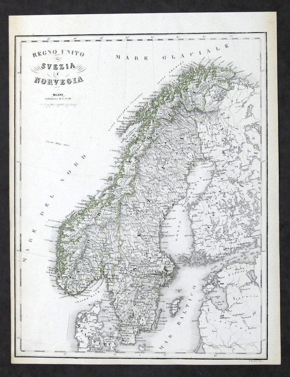 Carta geografica - Regno di Svezia e Norvegia - Stabilimento …