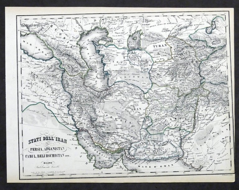 Carta geografica - Stati dell'Iran - Stabilimento Civelli - 1880 …