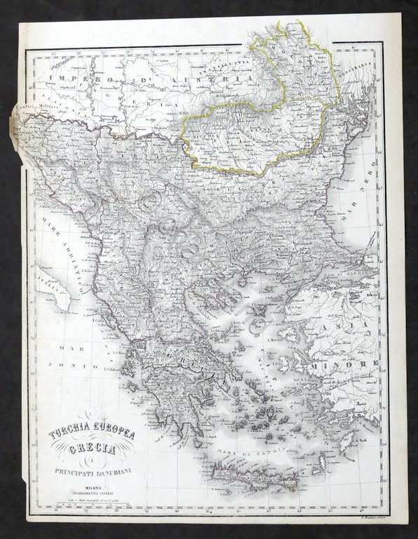 Carta geografica - Turchia Europea - Grecia - Stabilimento Civelli …