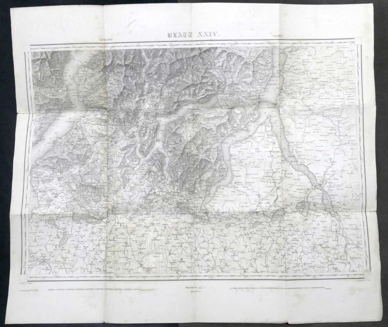 Carta geografica - Zona Lago di Lugano e Lago di …