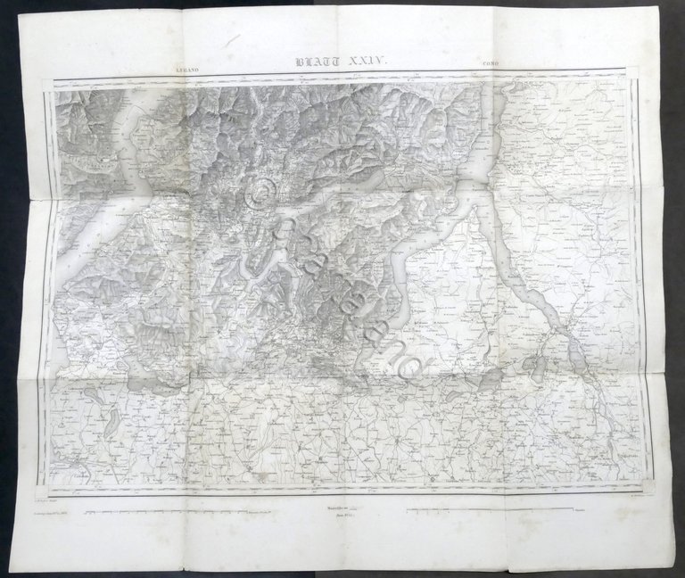 Carta geografica - Zona Lago di Lugano e Lago di …