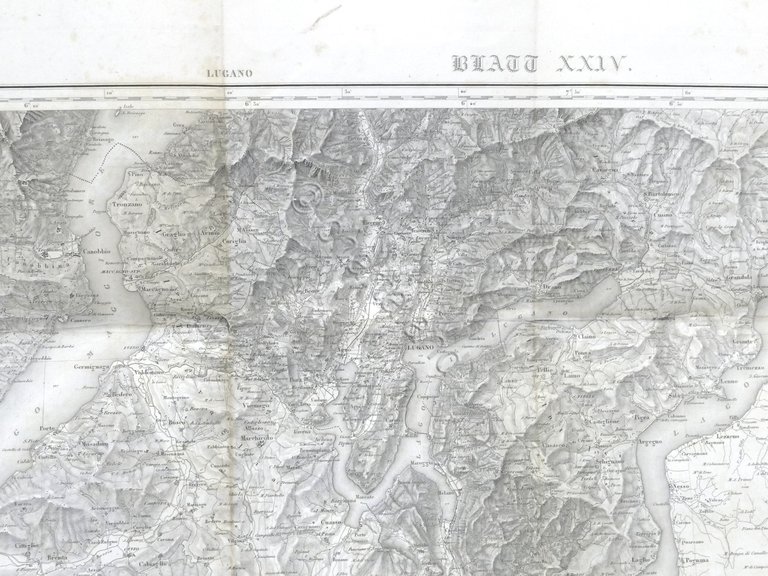 Carta geografica - Zona Lago di Lugano e Lago di …