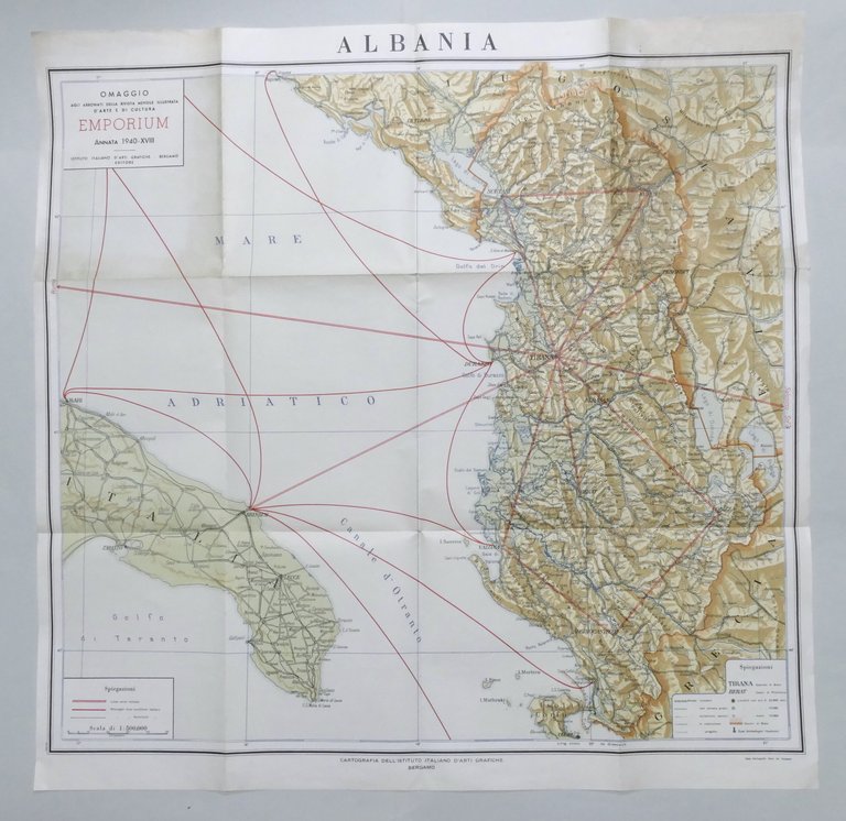 Carta geografica Africa Orientale - Pubblicità Olio Carli - 1935