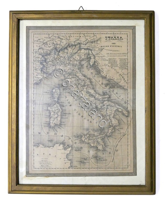 Carta geografica d'Italia - Divisioni politiche nei suoi naturali confini …