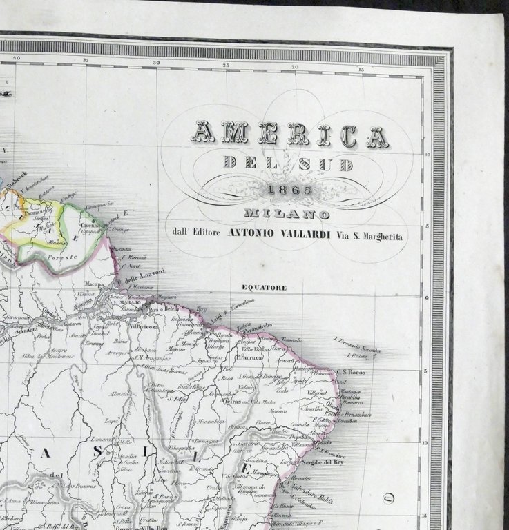 Carta Geografica dell'America del Sud - 1865 Vallardi Editore | Immagine Gallery 2