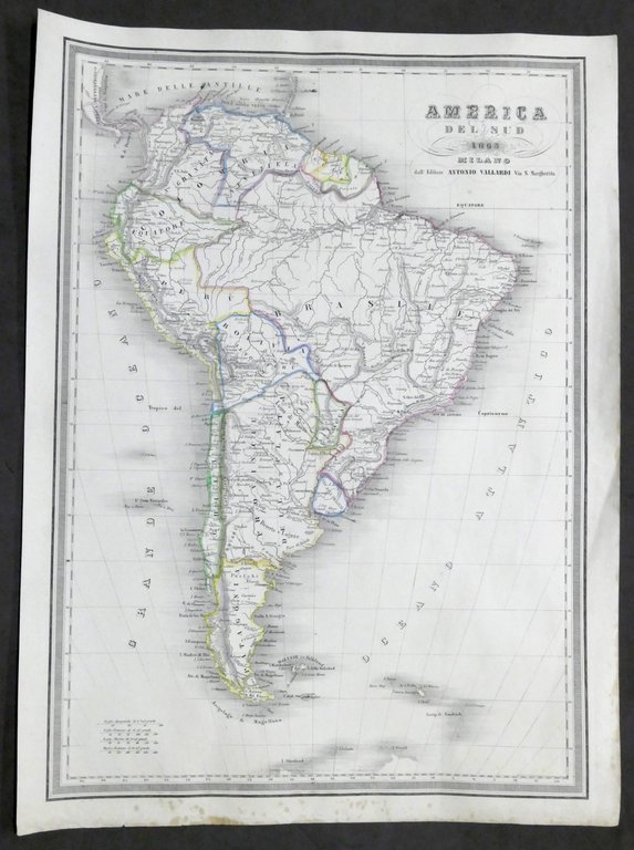 Carta Geografica dell'America del Sud - 1865 Vallardi Editore | Immagine Gallery 3