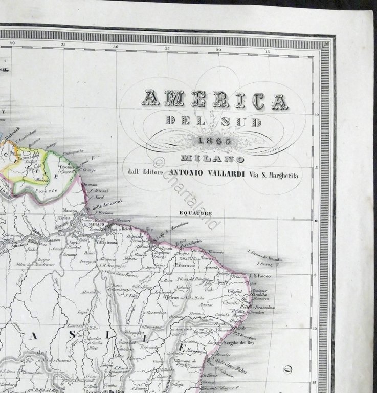 Carta Geografica dell'America del Sud - 1865 Vallardi Editore | Immagine Gallery 4