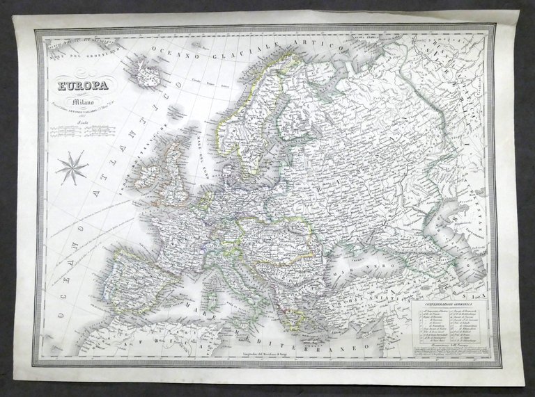 Carta Geografica dell'Europa - 1867 Vallardi Editore | Immagine Gallery 3
