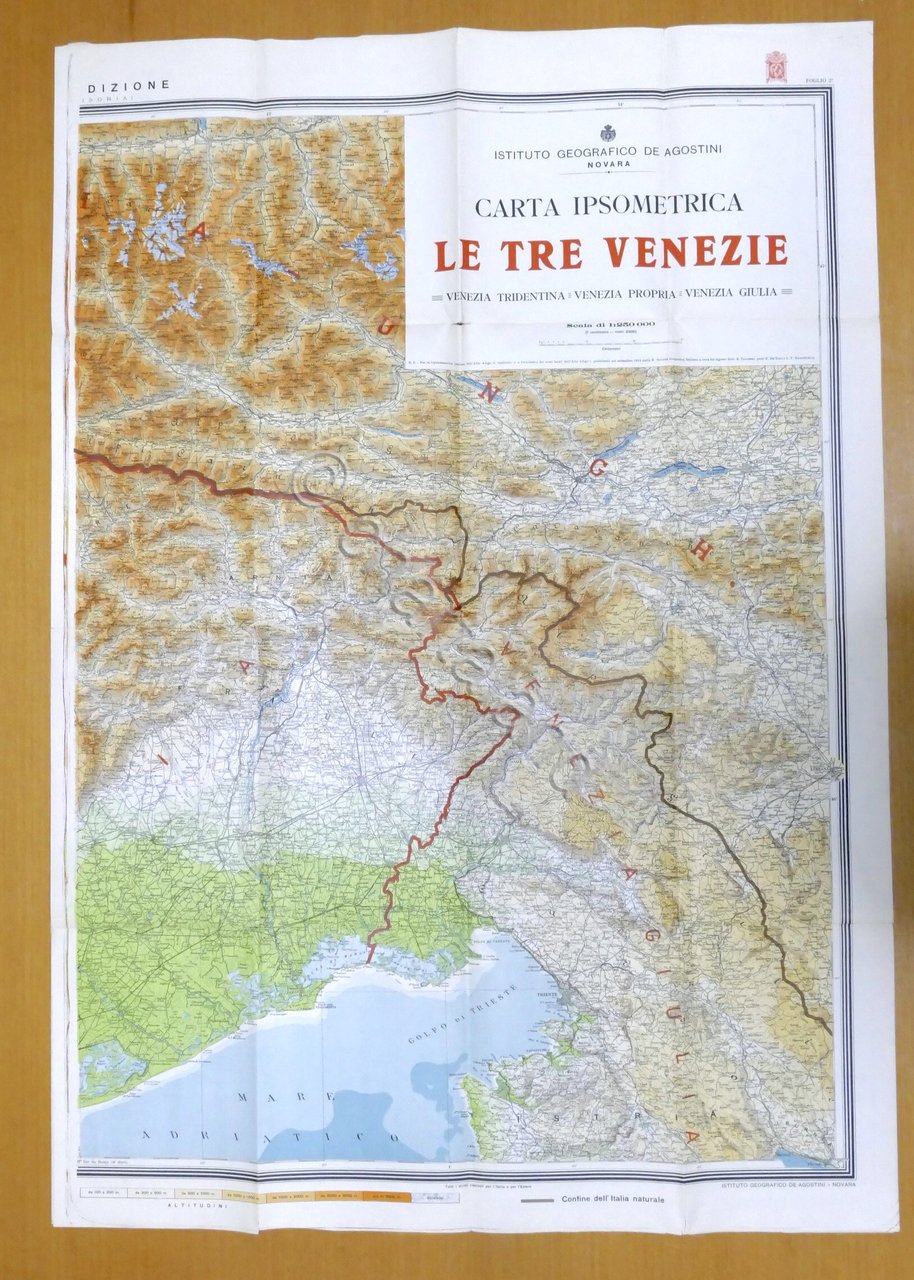 Carta geografica Ipsometrica in due fogli Le Tre Venezie - …