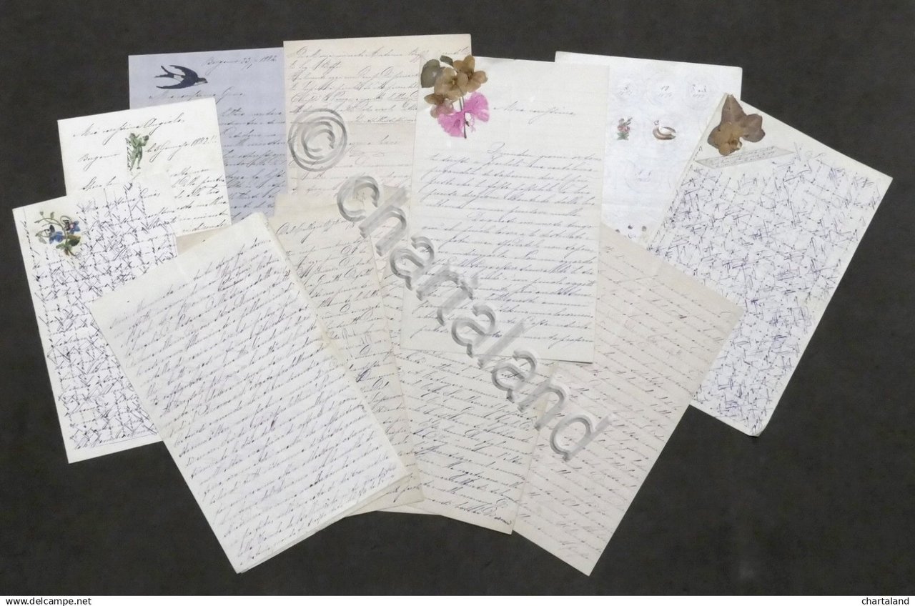 Carteggio lettere d'amore tra fidanzati - 1870 / 1882 ca.
