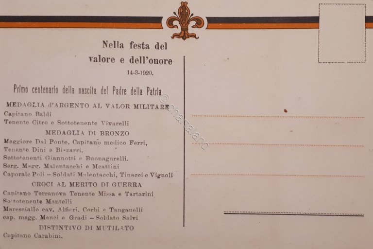 Cartolina - 128^ Reggimento Fanteria - Victoribus - 1920