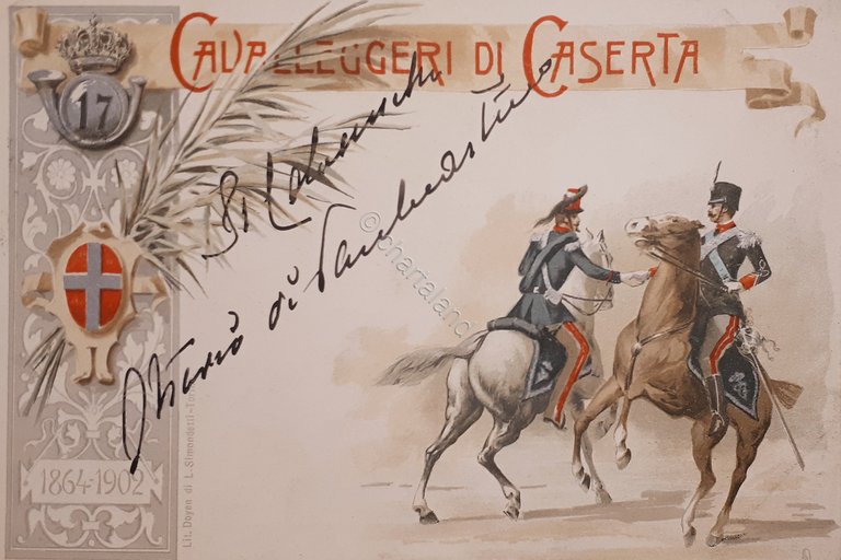 Cartolina - 17^ Cavalleggeri di Caserta 1864 - 1902