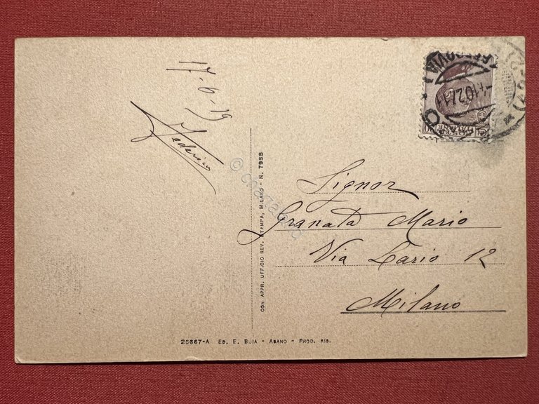 Cartolina - Abano - Nuovo Stabilimento Termale - hotel Trieste …