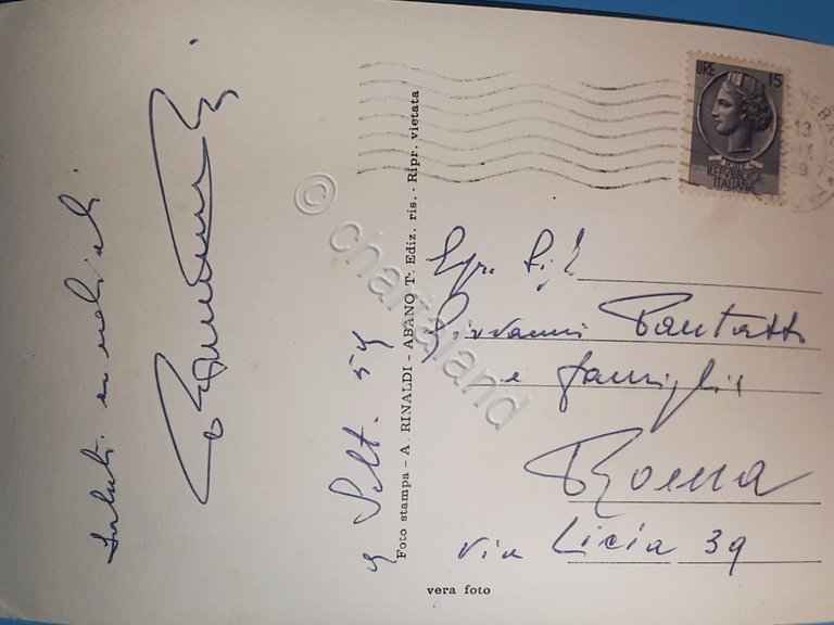 Cartolina - Abano Terme - Hotel Reale Orologio - 1959