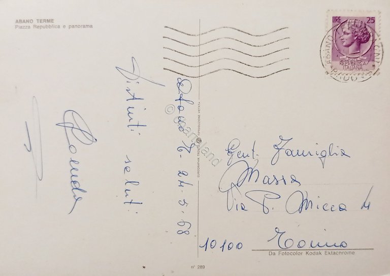 Cartolina - Abano Terme - Piazza Repubblica e Panorama - …