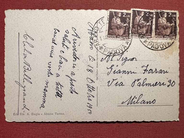 Cartolina - Abano Terme ( Padova ) - Albergo Terme …