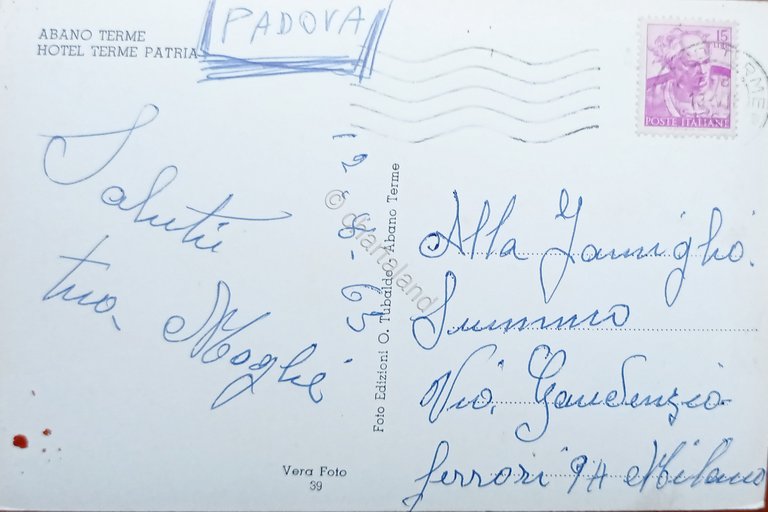 Cartolina - Abano Terme (Padova) - Hotel Terme Patria - …
