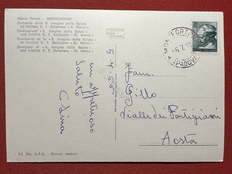 Cartolina - Abano Terme ( Padova ) - Monteortone - …
