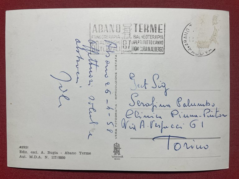 Cartolina - Abano Terme ( Padova ) - Via Pietro …