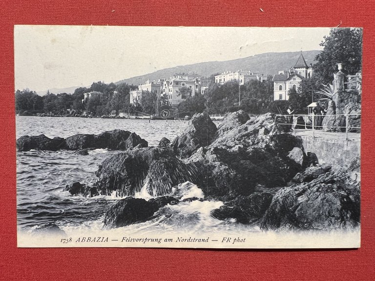 Cartolina - Abbazia - Feisvorsprung am Nordstrand - 1901