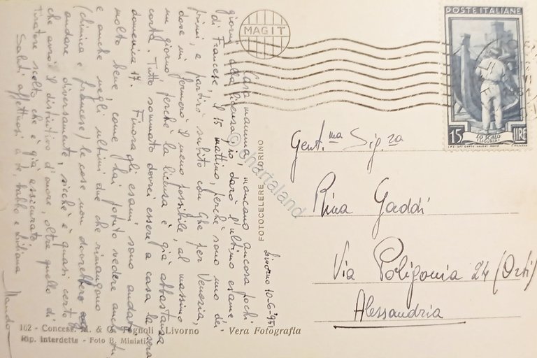 Cartolina - Accademia Navale Livorno - Saluto alla voce del …