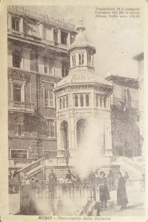 Cartolina - Acqui - Monumento della Bollente - 1931