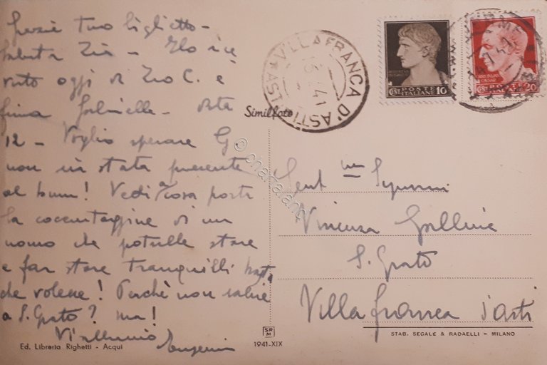 Cartolina - Acqui - Via Ferdinando Micheli - 1941