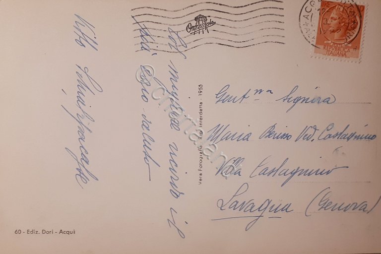 Cartolina - Acqui Terme - Albergo Nuove Terme - 1955