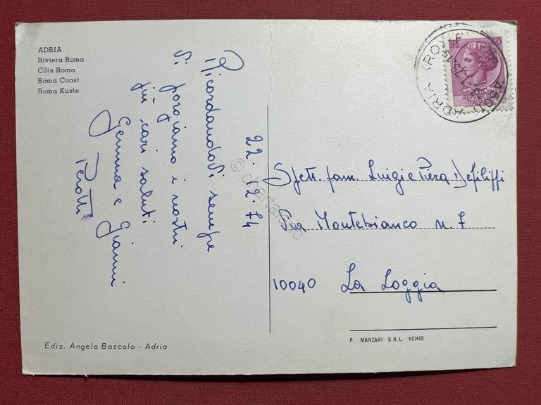 Cartolina - Adria ( Rovigo ) - Riviera Roma - …