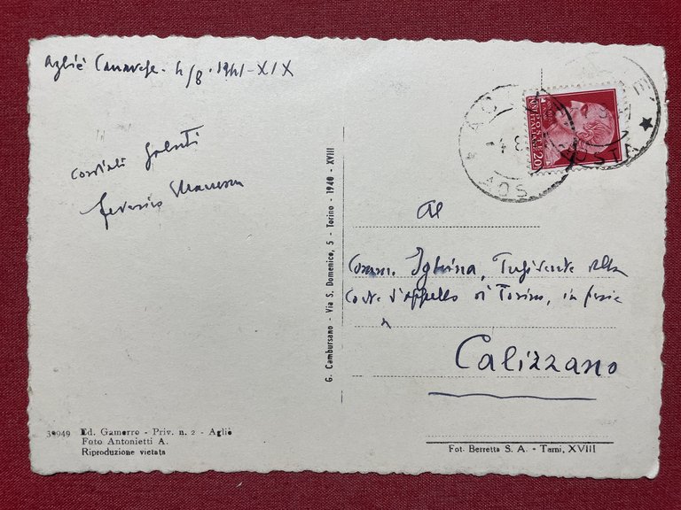 Carte Postale Ancienne Un Saluto da Torino Parco del Valentino con veduta del castello