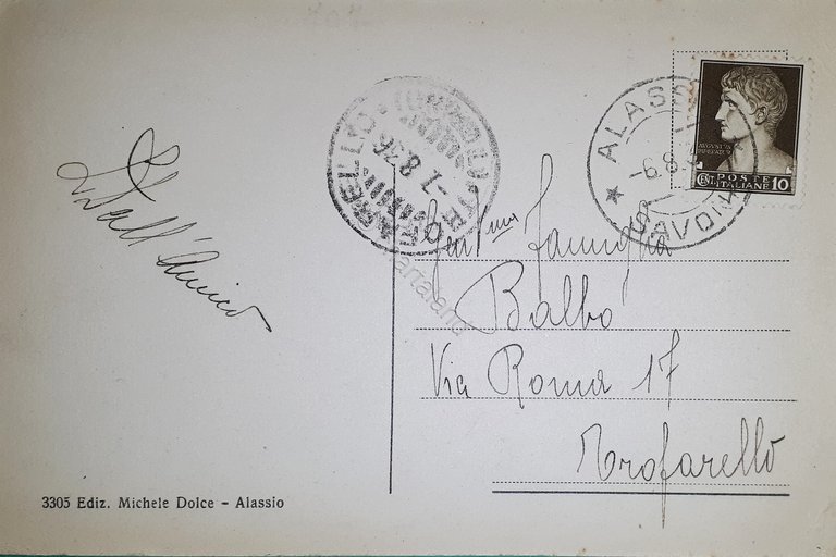 Cartolina - Alassio - La Spiaggia - 1936