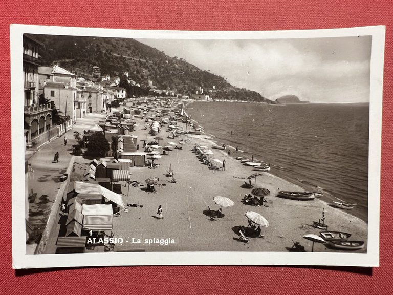 Cartolina - Alassio ( Savona ) - La Spiaggia - …