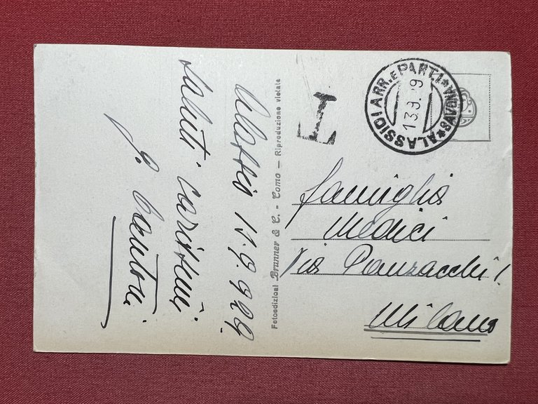 Cartolina - Alassio ( Savona) - Spiaggia - 1929