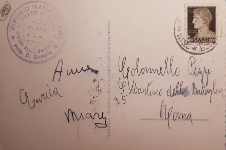 Cartolina - Albergo Maria Flora - Passo Sella - Gruppo …