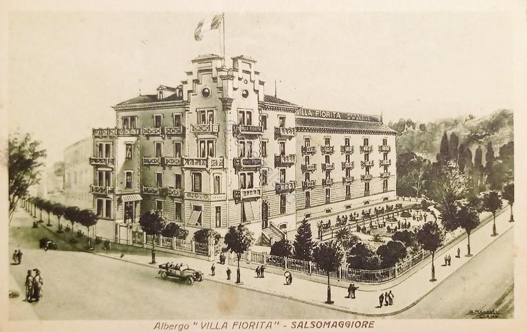 Cartolina - Albergo Villa Fiorita - Salsomaggiore - 1920 ca.