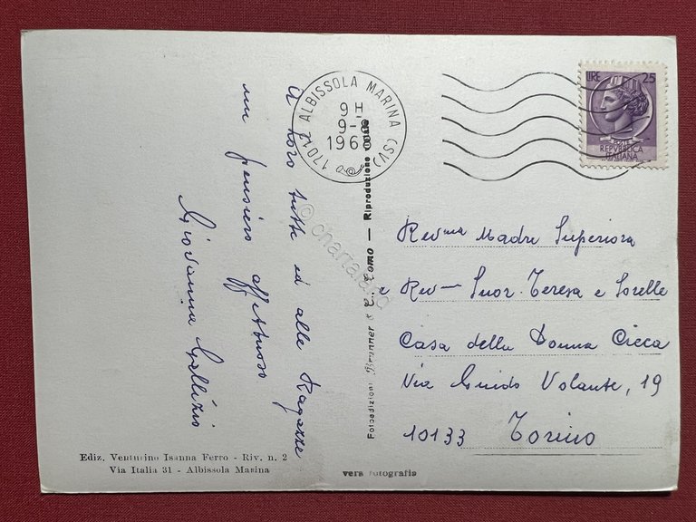 Cartolina - Albissola ( Savona ) - Spiaggia - 1968