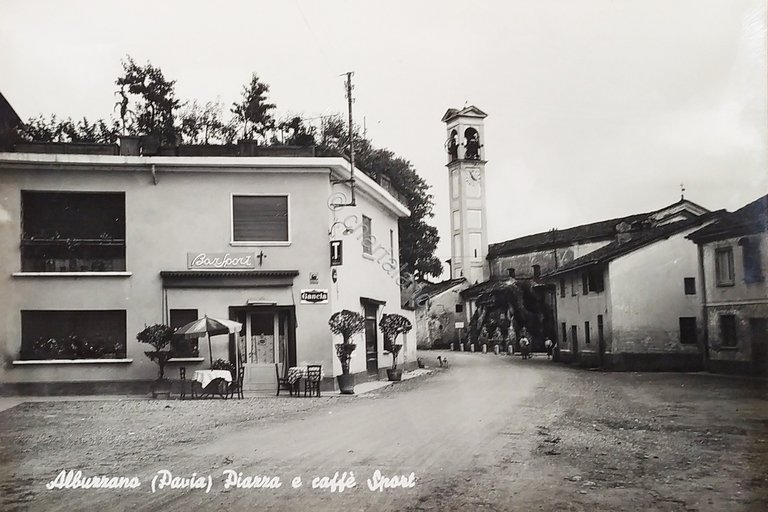 Cartolina - Albuzzano ( Pavia ) - Piazza e Caffe … | Immagine Gallery 2