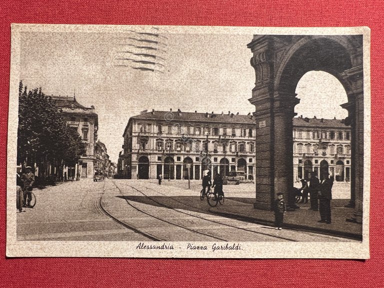 Cartolina - Alessandria - Piazza Garibaldi - 1947