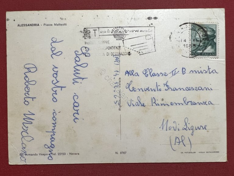 Cartolina - Alessandria - Piazza Matteotti - 1965 | Immagine Gallery 4