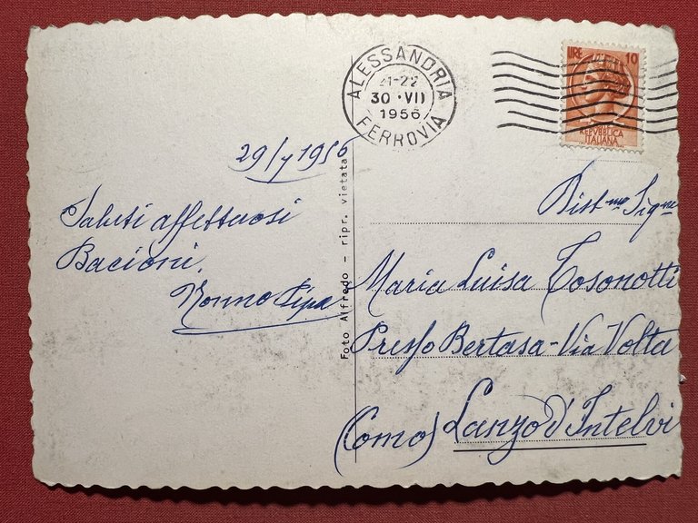 Cartolina - Alessandria - Piscina Comunale - 1956