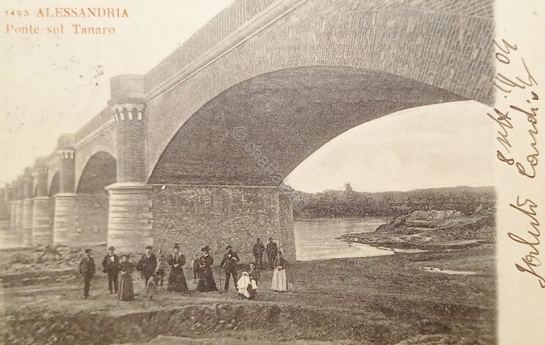 Cartolina - Alessandria - Ponte sul Tanaro - 1904