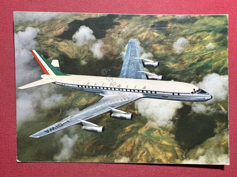 Cartolina - Alitalia Airlines - Douglas Super DC 8 Jet … | Immagine Gallery 3