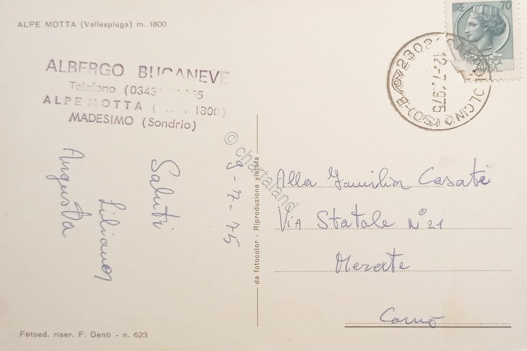 Cartolina - Alpe Motta ( Valle Spluga ) - Vedute …