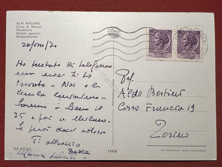 Cartolina - Alpi Apuane - Cave di Marmo - 1970