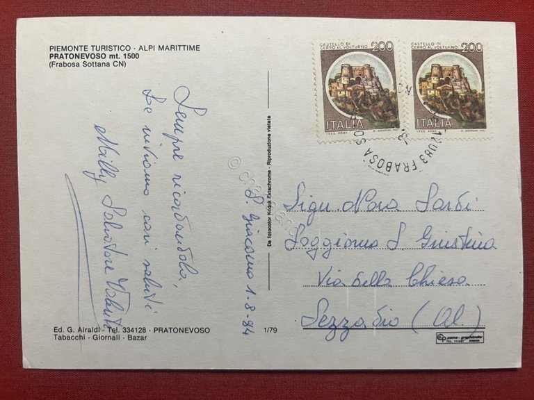 Cartolina - Alpi Marittime - Prato Nevoso - Frabosa Sottana …