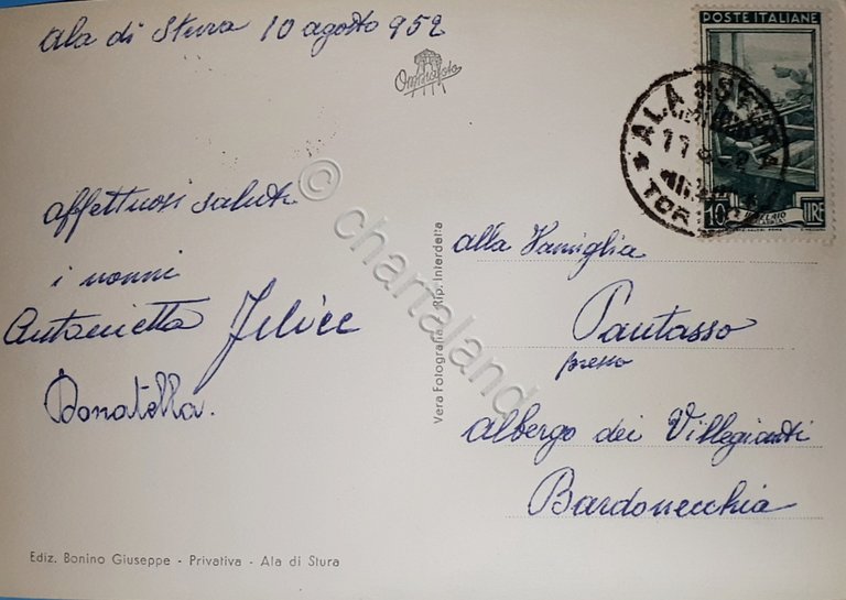 Cartolina - Alta di Stura - Entrata al Paese - …